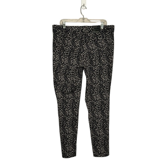 Banana Republic The Sloan fit black cream print straight legs pants size 14 - Picture 10 of 12